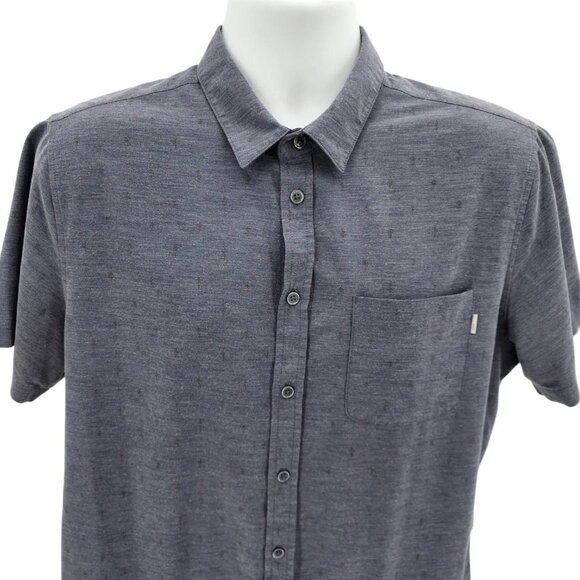 Vuori Mens Shirt Large Bridge Button Down Vintage Charcoal Pattern Lightweight - Picture 2 of 7